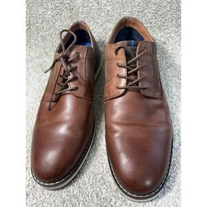Nunn Bush Men's Brown Leather lace Up Dress Shoes size 9.5 Comfort Gel